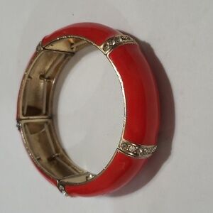 Red enamel bangle bracelet